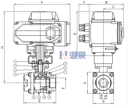 電動絲扣球閥Q911F-16P型號，圖片，原理